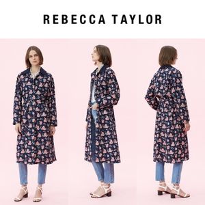 NWT LA Vie by Rebecca Taylor Adelle Floral Trench coat XS/S